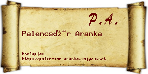 Palencsár Aranka névjegykártya